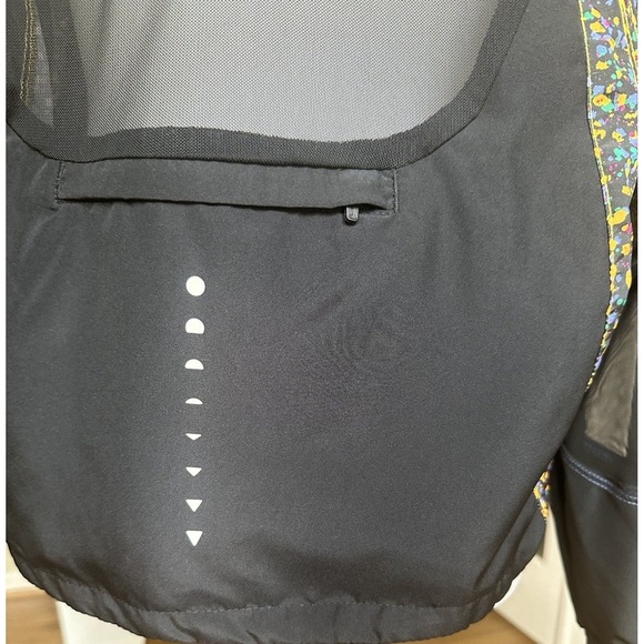 Nike Running Jacket Small Black Multicolor Print Mesh Back Reflective - Picture 6 of 9